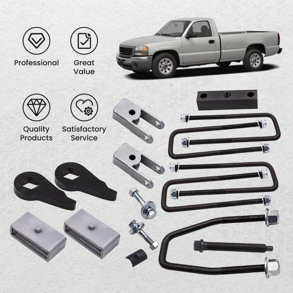 1inch-3inch Front 2inch Rear Leveling Lift Kit compatible for Chevy Silverado Sierra 1500 1999-2007